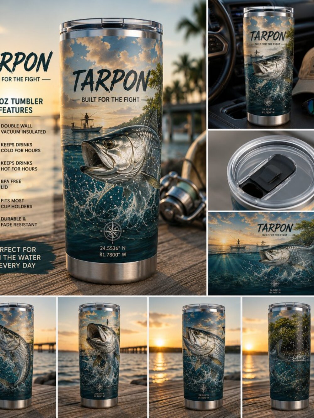 NEW! Tarpon 20 oz Stainless Steel Tumbler